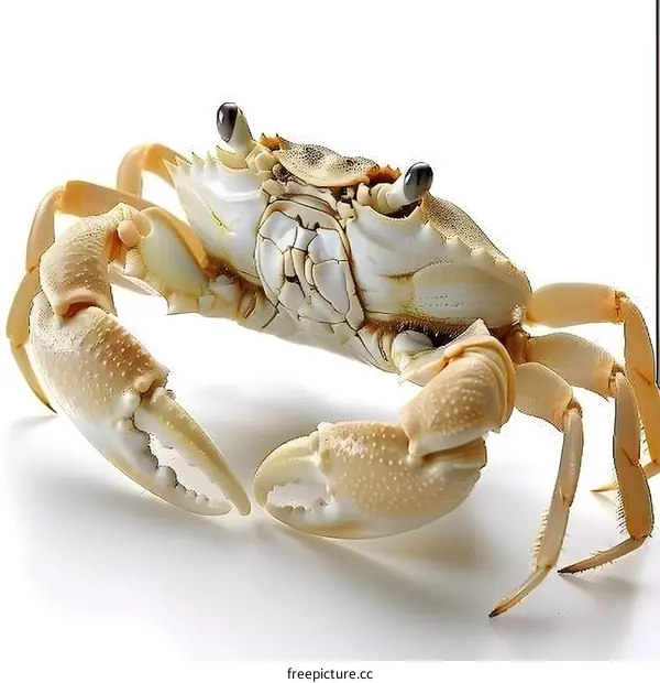 A Single Crab on a White Background