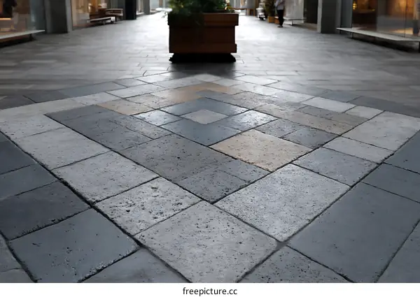 Decorative Stone Pavement in Shopping Mall