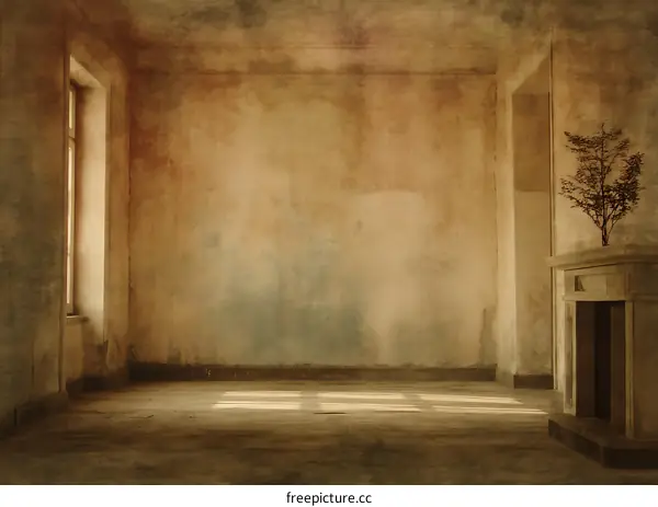 Empty Room with Sunlight and Vintage Walls