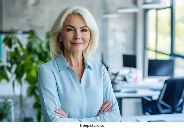 Confident Businesswoman in Modern Office Setting