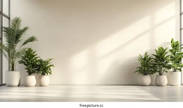 Modern Minimalist Interior Design with Plants