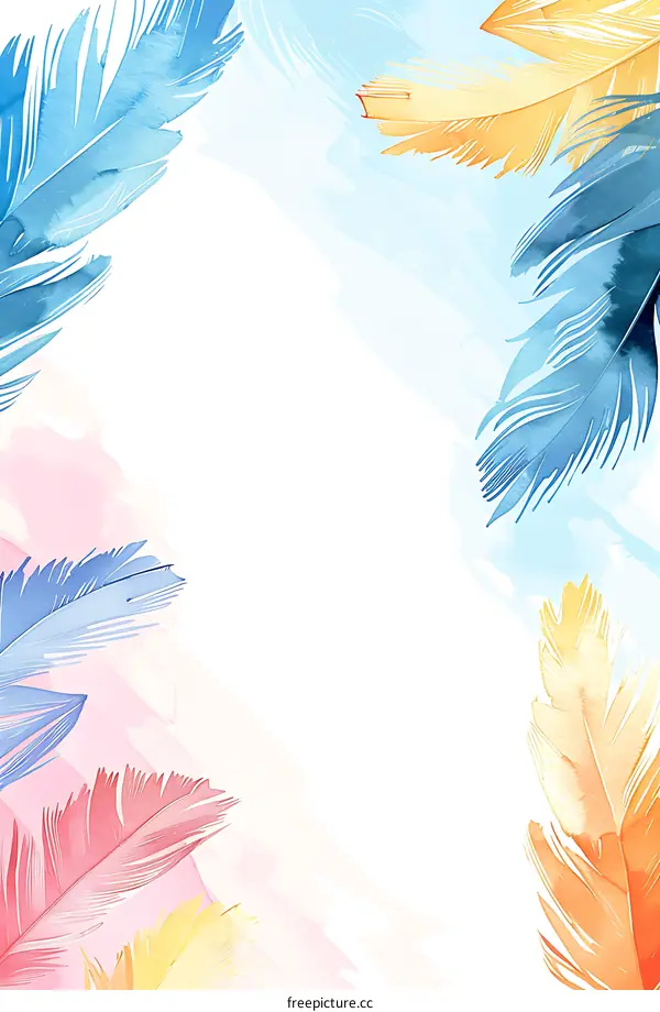 Watercolor Feathers Illustration