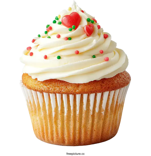 [Transparent Background PNG]Delicious Christmas Cupcake with Festive Decorations