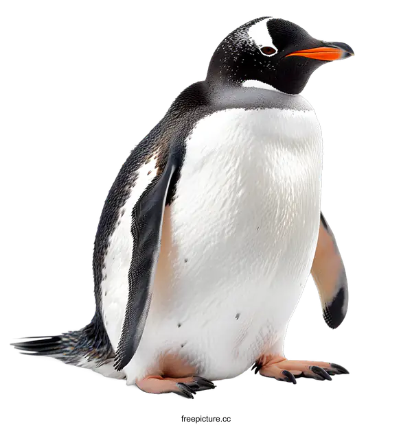 [Transparent Background PNG]Gentoo Penguin on white background
