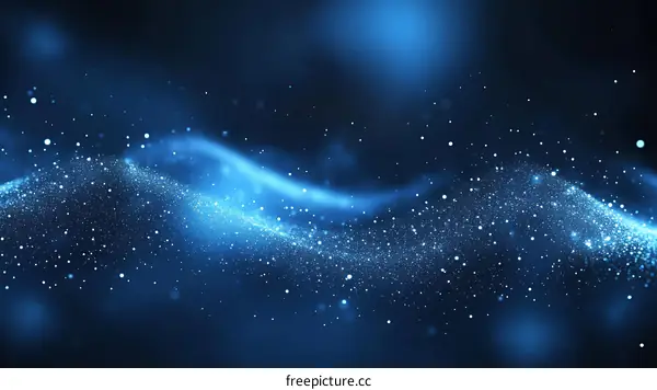Abstract Blue Particle Wave Background
