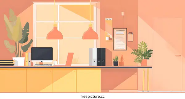 Modern Office Interior Design with Plants