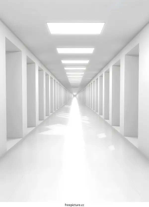 White Corridor with Light at the End