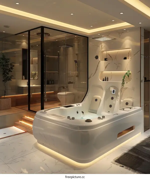 Modern Bathroom Interior with Jacuzzi