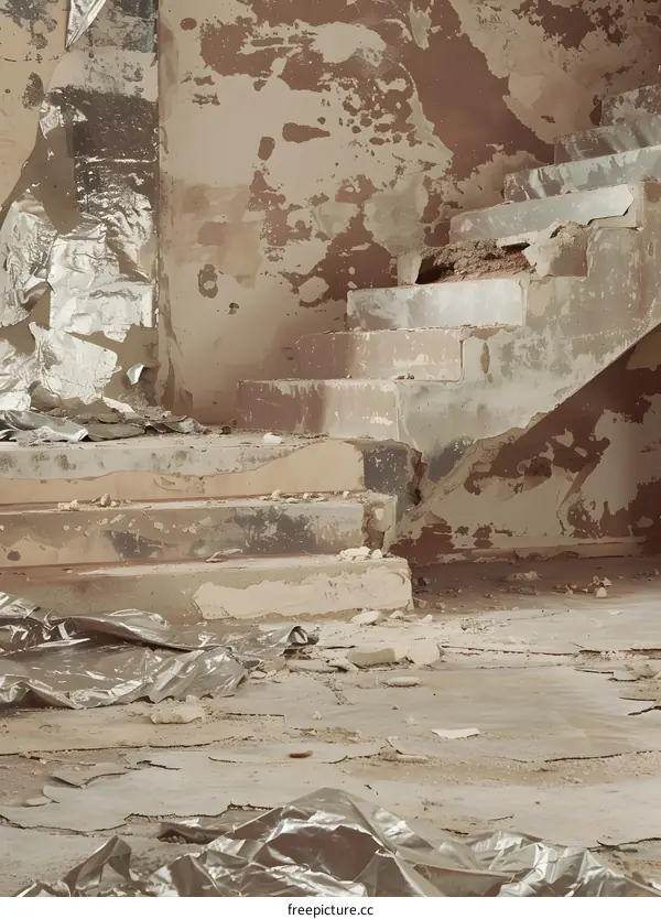 Concrete Stairs In A Construction Site