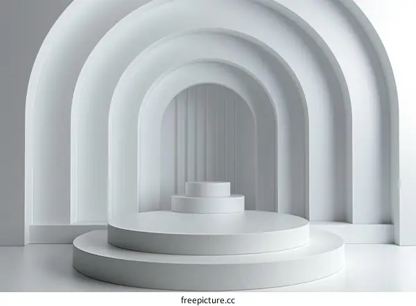 Modern Minimalist White Archway Product Display