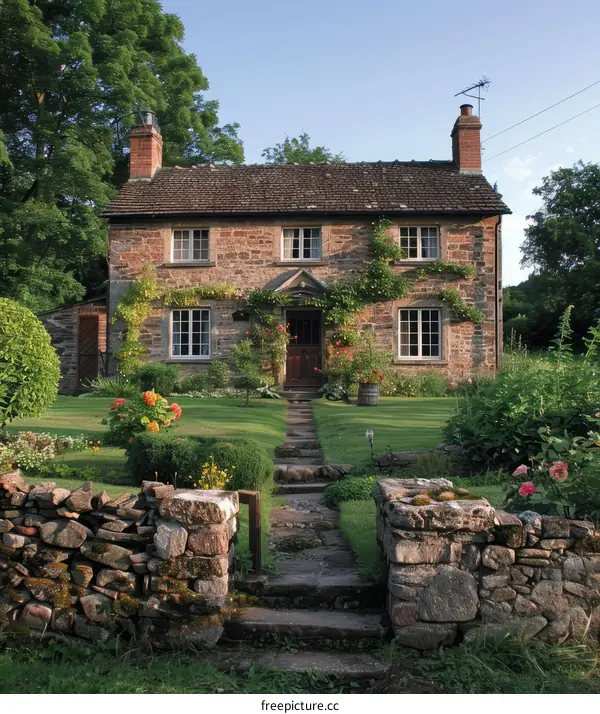 Charming Stone Cottage with Quaint Garden in the Countryside