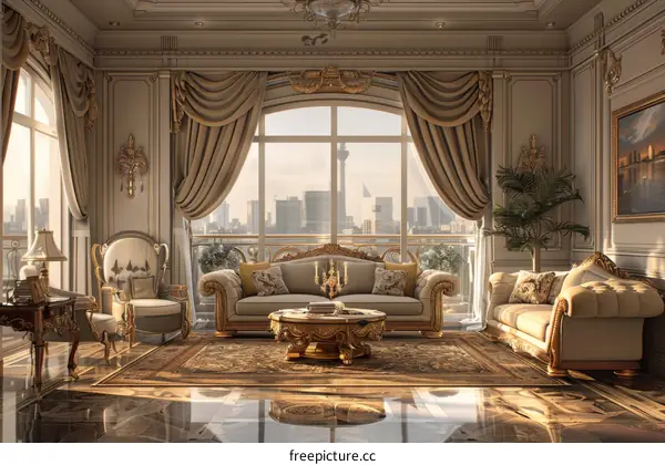 Modern Luxurious Living Room: Comfort and Elegance