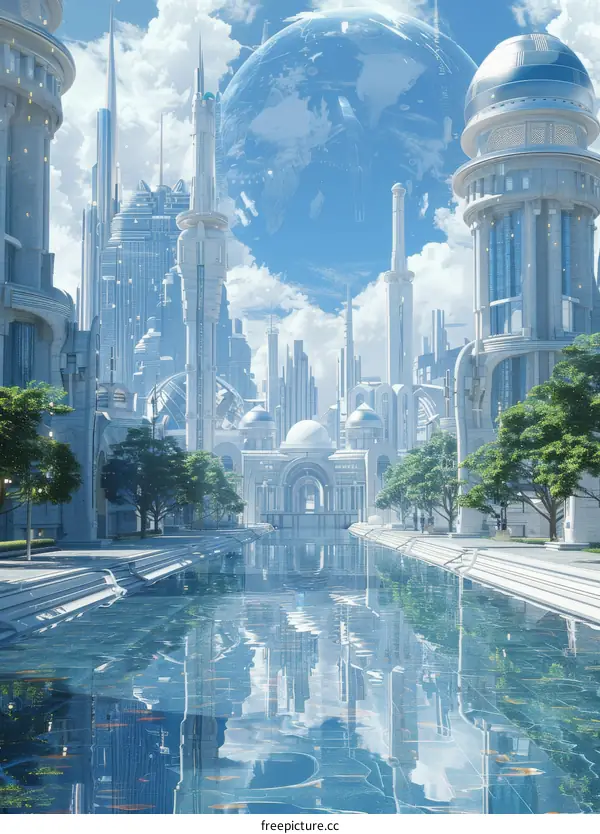 A Futuristic Cityscape with Advanced Architecture