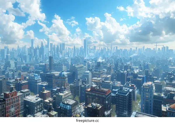 Cityscape Aerial View of Modern Metropolis