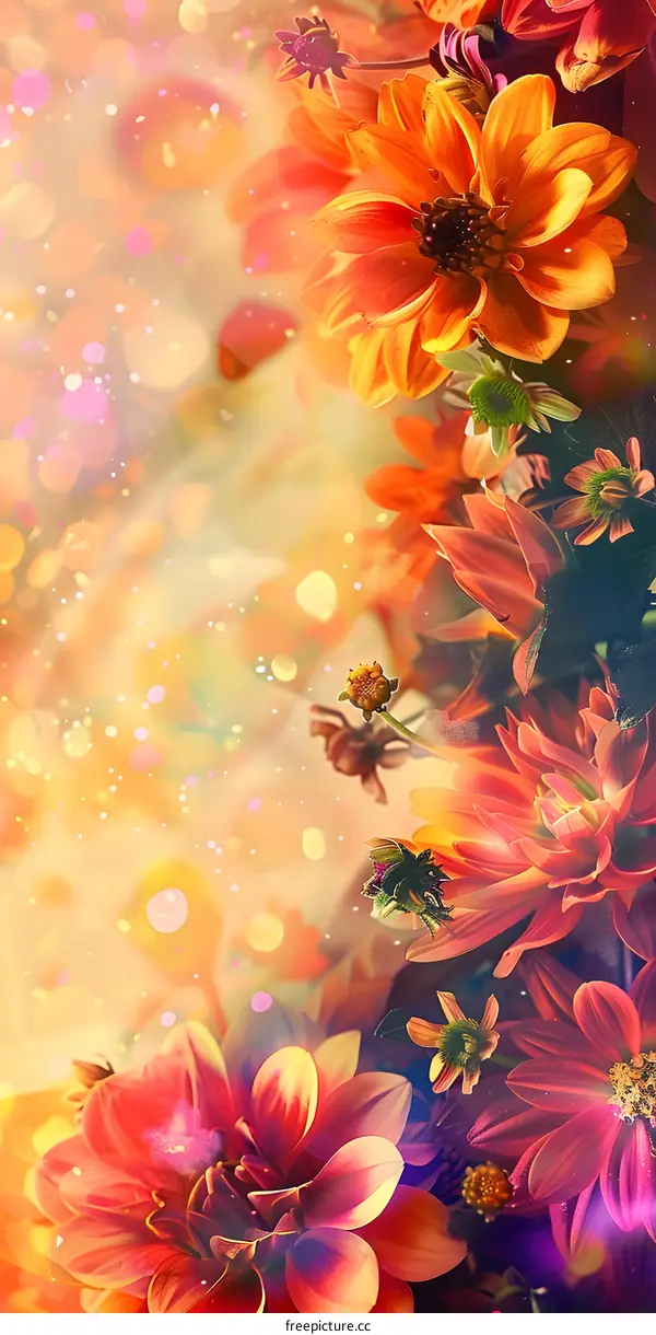 Colorful Floral Abstract Art Background