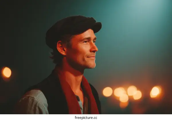 Profile of a Caucasian Man in Profile View