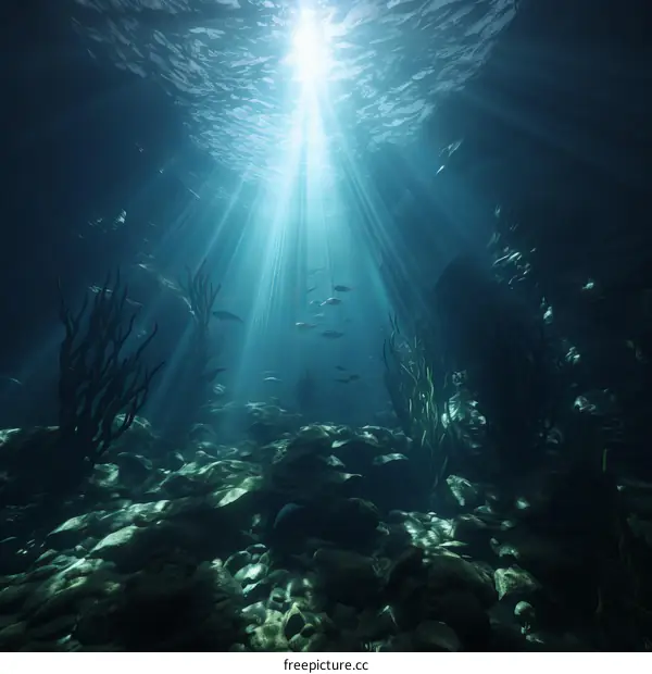 Sunlight Illuminating Underwater World