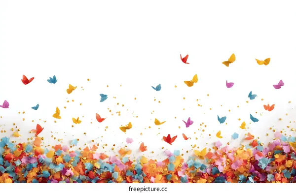 Colorful Butterfly Confetti Background Design