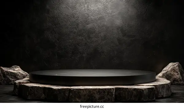 Dark Stone Product Display Stage