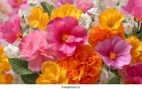 Colorful Floral Arrangement of Paper Flowers