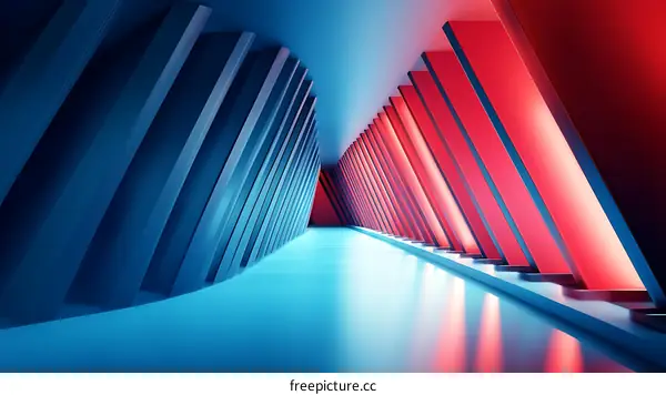 Abstract Futuristic Neon Corridor