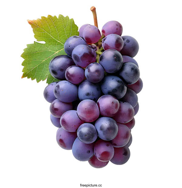 [Transparent Background PNG]Fresh Purple Grapes on White Background