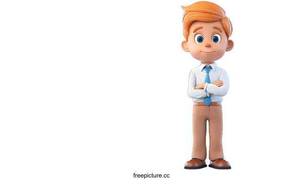 [Transparent Background PNG]3d render of a boy in a suit