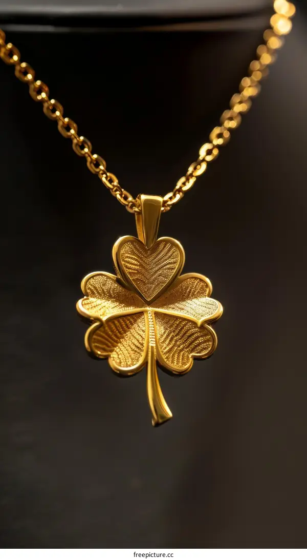 Four-Leaf Clover Gold Pendant Necklace