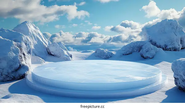 Winter Wonderland Ice Stage Scene