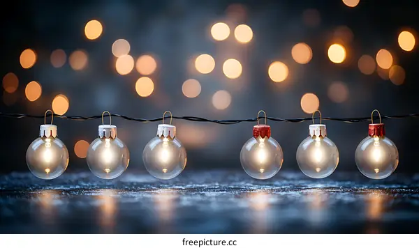 Christmas Lights Decoration with Bokeh Background