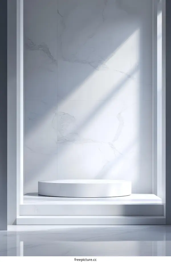 Elegant White Marble Podium Display Background