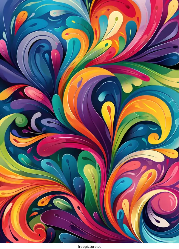 Colorful abstract floral shapes