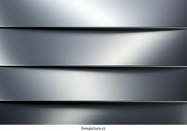Silver metal background with four curved panels