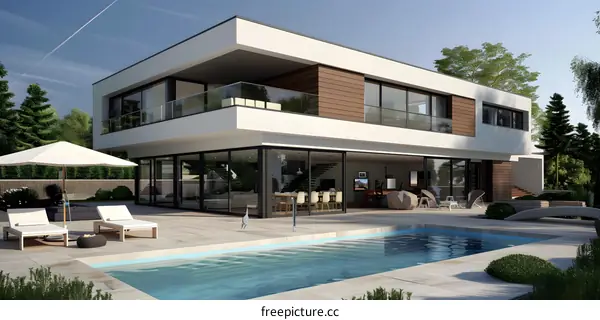 Modern House with Swimming Pool Design