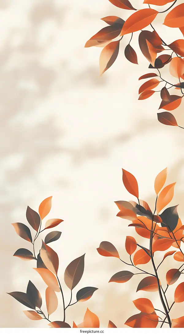 Abstract Fall Leaves Minimalist Art Background