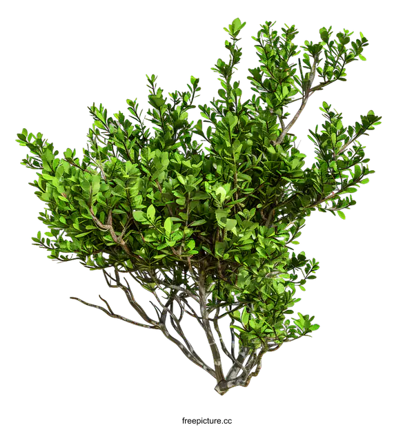 [Transparent Background PNG]Green Shrub Isolated On White Background