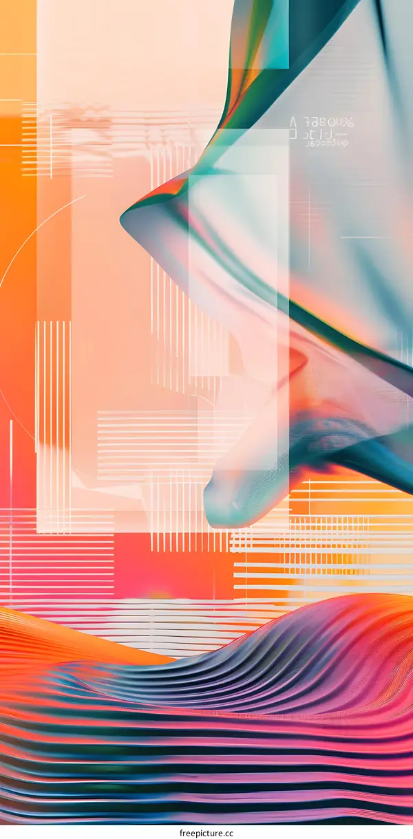 Abstract Art Background with Colorful Lines and Shapes