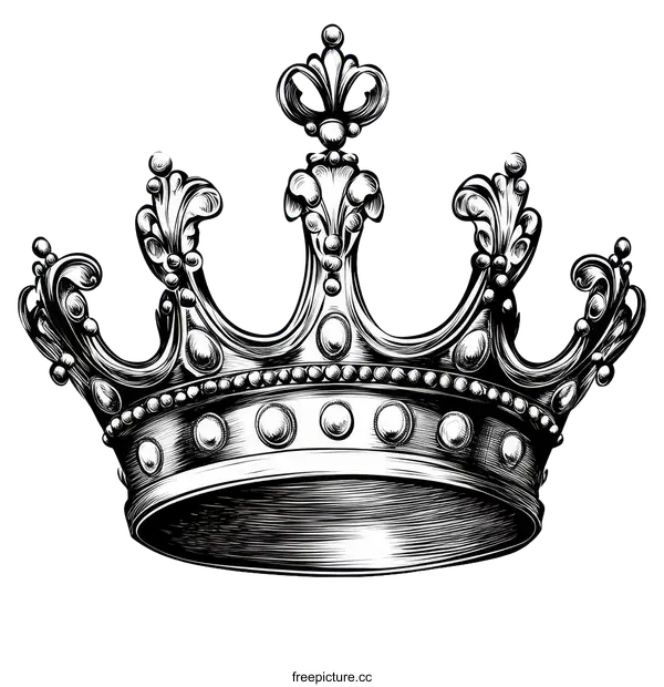 [Transparent Background PNG]Vintage Royal Crown Design Illustration