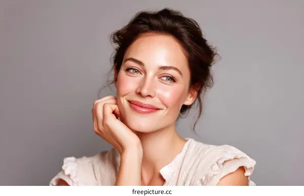 Beautiful Woman Portrait with Radiant Skin