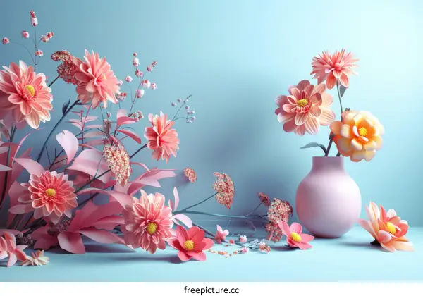 Pink Floral Arrangement in Vase