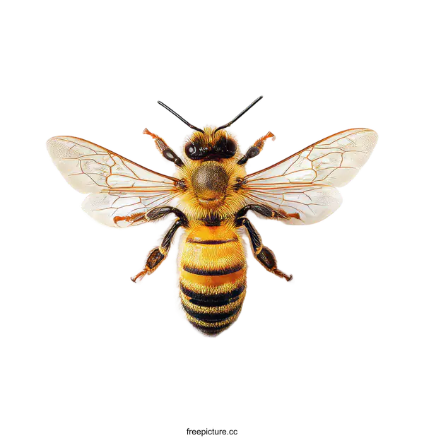[Transparent Background PNG]Close Up Macro Photo of a Honeybee