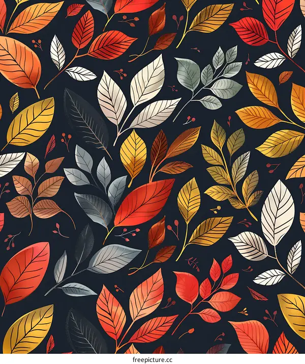 Autumn Leaves Seamless Pattern
