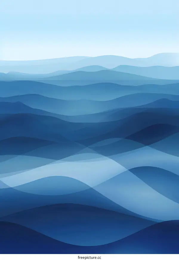 Abstract Blue Mountains Illustration