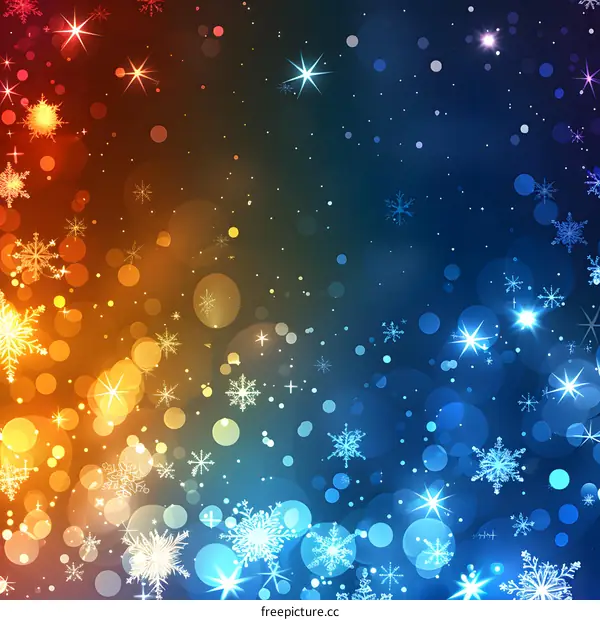 Christmas lights and snowflakes