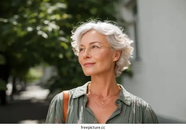 Thoughtful Senior Woman Outdoors