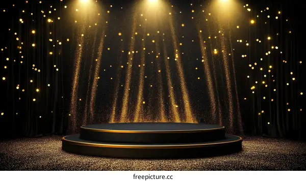 Elegant Black Award Ceremony Stage