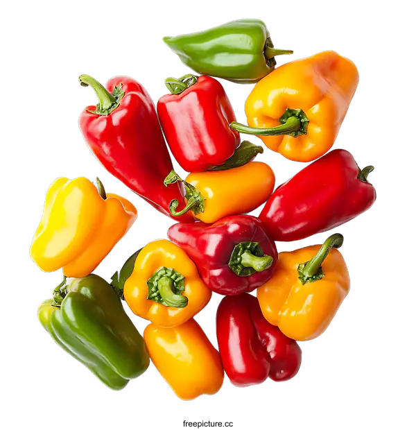 [Transparent Background PNG]Colorful Bell Peppers on transparent background