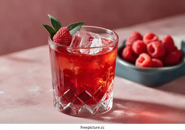 Raspberry Cocktail Drink in a Glass