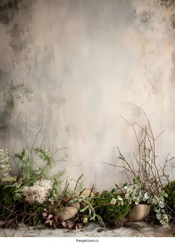 Green Moss and Stone Background Texture