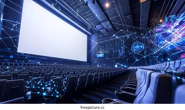 Futuristic Cinema Hall with Interactive Projection